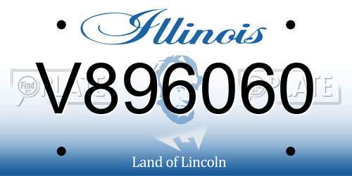 V896060 Illinois License Plate