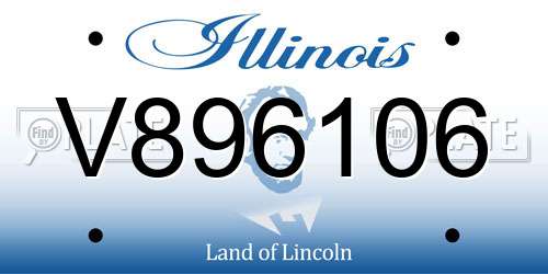 V896106 Illinois License Plate
