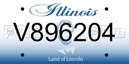 V896204 Illinois License Plate