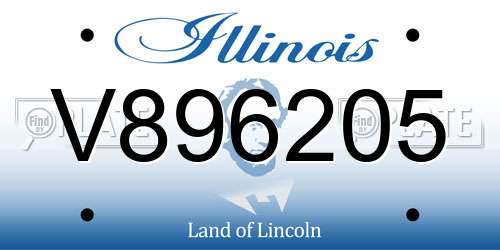 V896205 Illinois License Plate