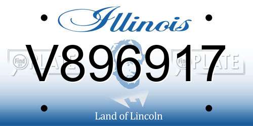 V896917 Illinois License Plate