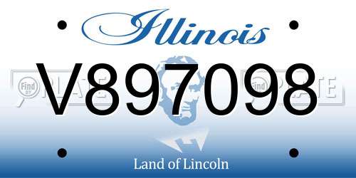 V897098 Illinois License Plate