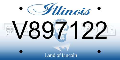 V897122 Illinois License Plate