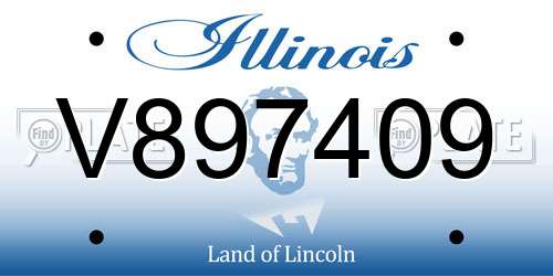 V897409 Illinois License Plate