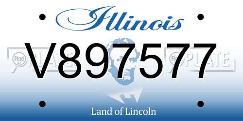 V897577 Illinois License Plate