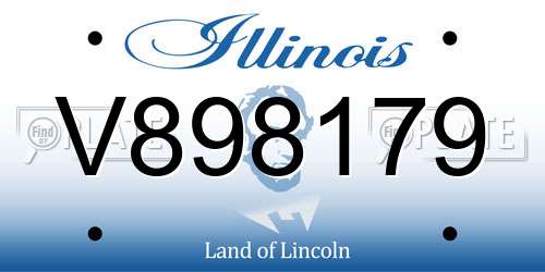 V898179 Illinois License Plate