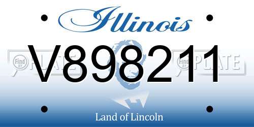 V898211 Illinois License Plate