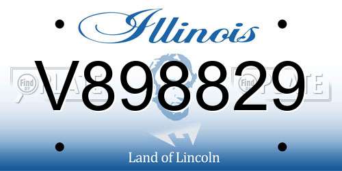 V898829 Illinois License Plate