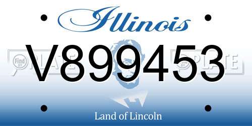 V899453 Illinois License Plate