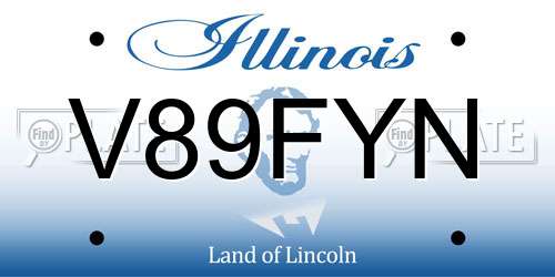 V89FYN Illinois License Plate