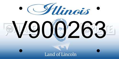 V900263 Illinois License Plate