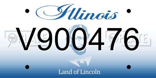V900476 Illinois License Plate