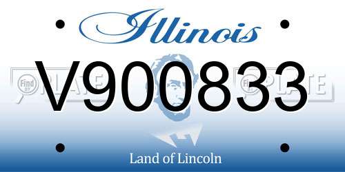 V900833 Illinois License Plate