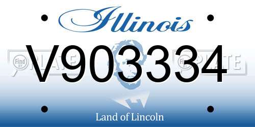 V903334 Illinois License Plate