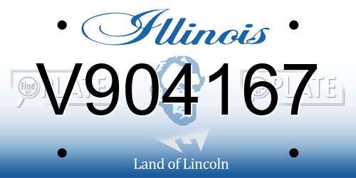V904167 Illinois License Plate