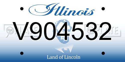 V904532 Illinois License Plate