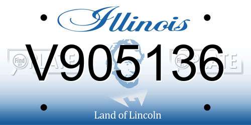 V905136 Illinois License Plate
