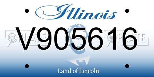 V905616 Illinois License Plate