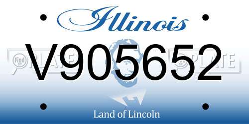 V905652 Illinois License Plate