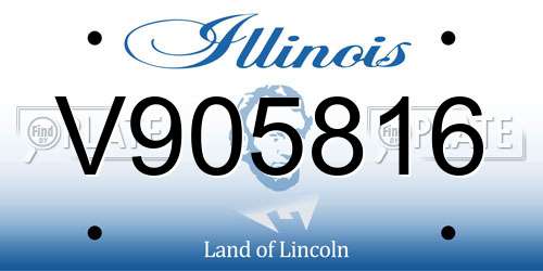 V905816 Illinois License Plate