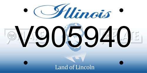 V905940 Illinois License Plate