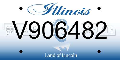 V906482 Illinois License Plate
