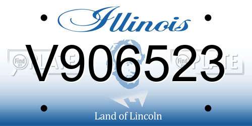 V906523 Illinois License Plate