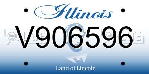 V906596 Illinois License Plate