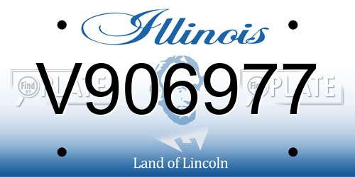V906977 Illinois License Plate