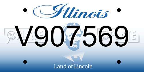 V907569 Illinois License Plate