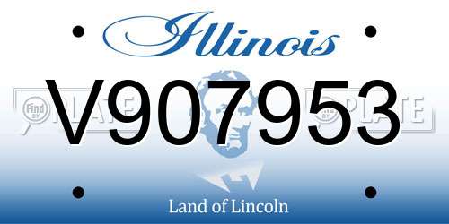 V907953 Illinois License Plate
