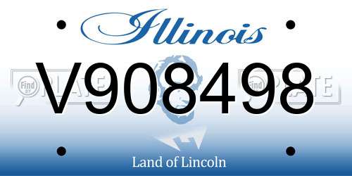 V908498 Illinois License Plate