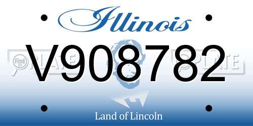 V908782 Illinois License Plate