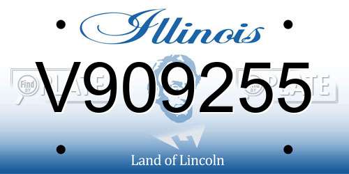 V909255 Illinois License Plate