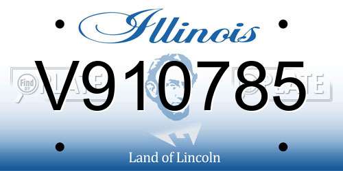 V910785 Illinois License Plate
