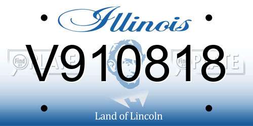V910818 Illinois License Plate