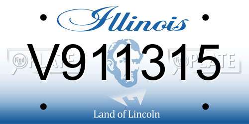 V911315 Illinois License Plate