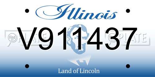 V911437 Illinois License Plate