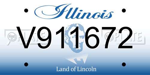 V911672 Illinois License Plate