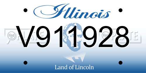 V911928 Illinois License Plate