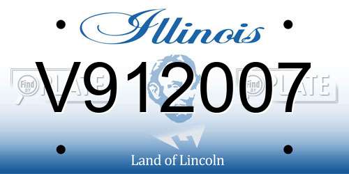 V912007 Illinois License Plate