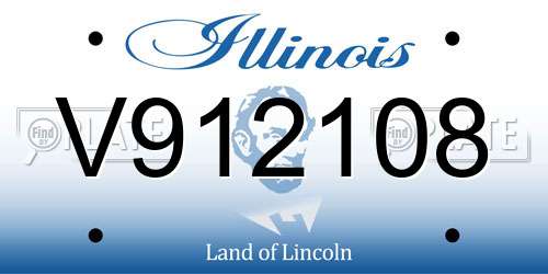 V912108 Illinois License Plate