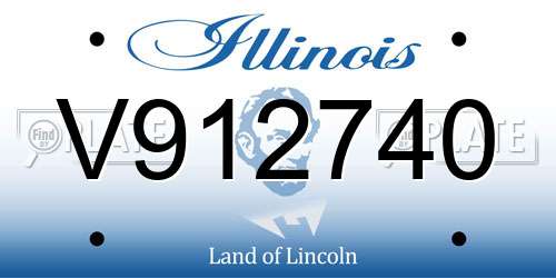 V912740 Illinois License Plate