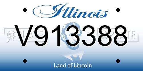 V913388 Illinois License Plate