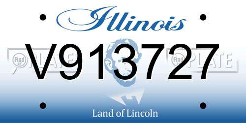 V913727 Illinois License Plate