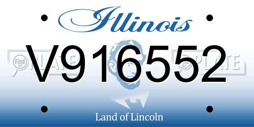 V916552 Illinois License Plate