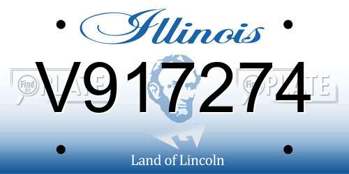 V917274 Illinois License Plate