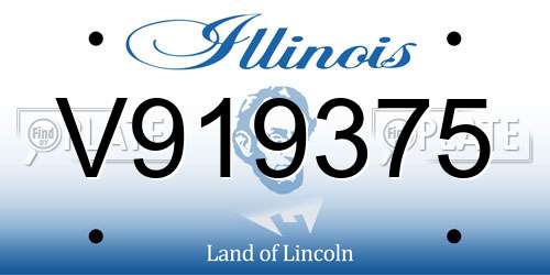 V919375 Illinois License Plate