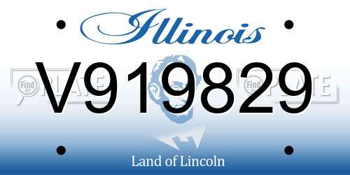V919829 Illinois License Plate