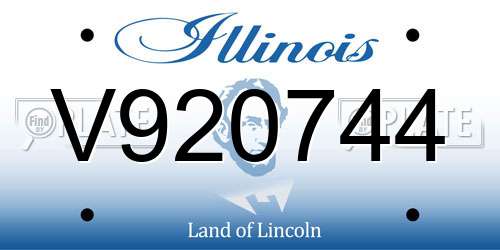 V920744 Illinois License Plate